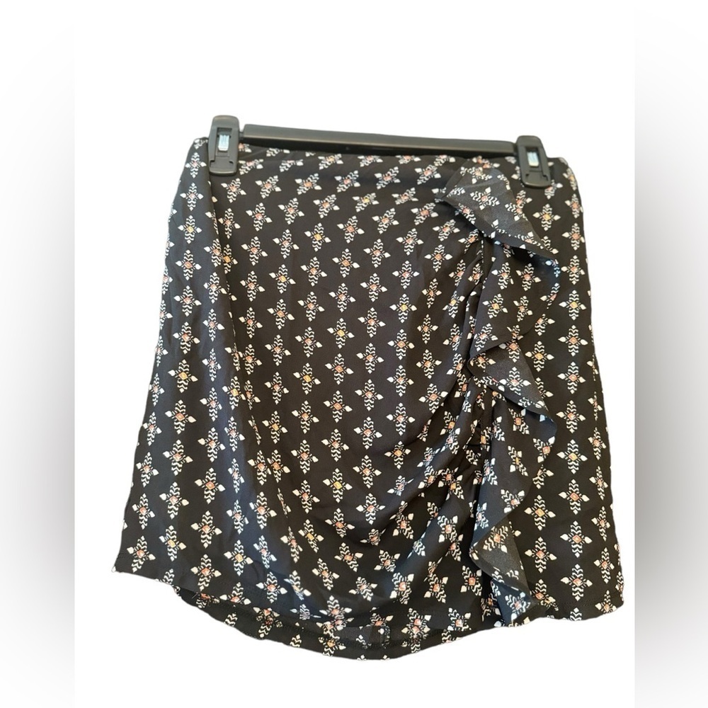 Express Ruffle Detail Print Miniskirt size 2
